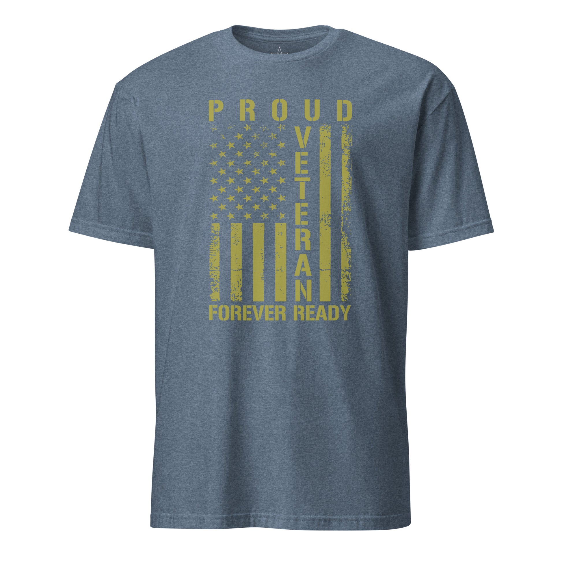 Proud Veteran Heather Indigo T-Shirt, Front