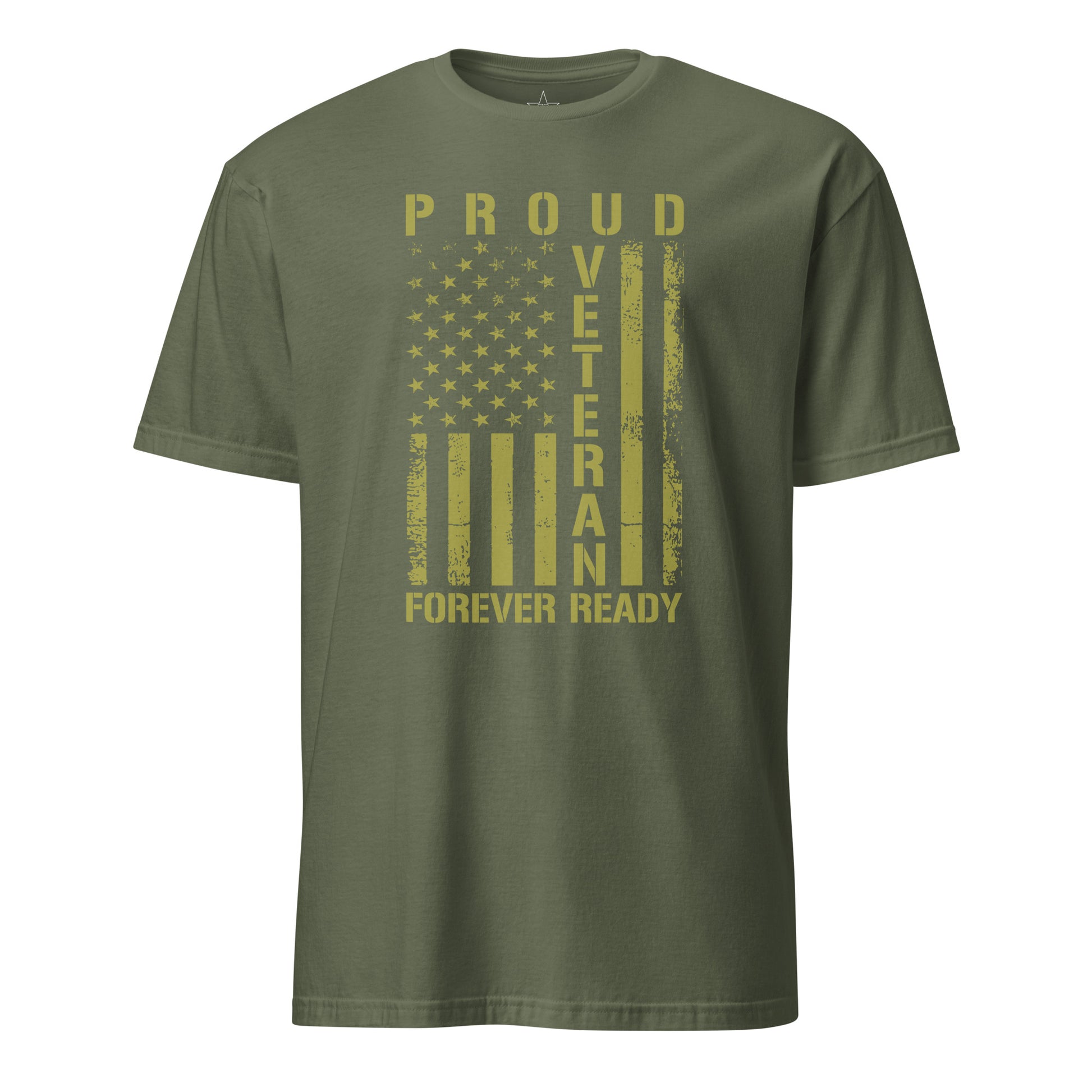 Proud Veteran Military Green T-Shirt, Front